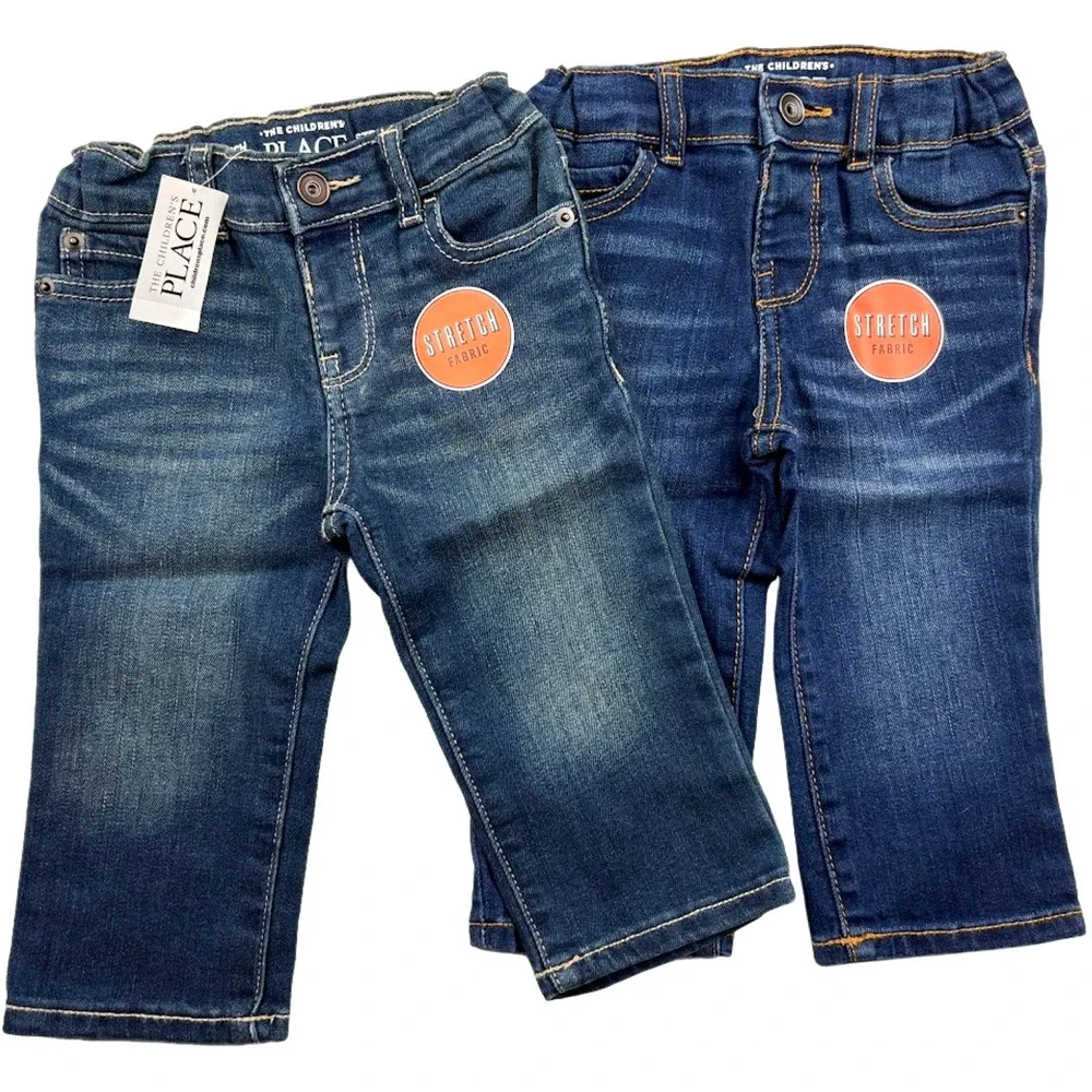 2 The Children's‎ Place Baby Boy 9 12 Mos Jeans Lot Stretch Straight 10